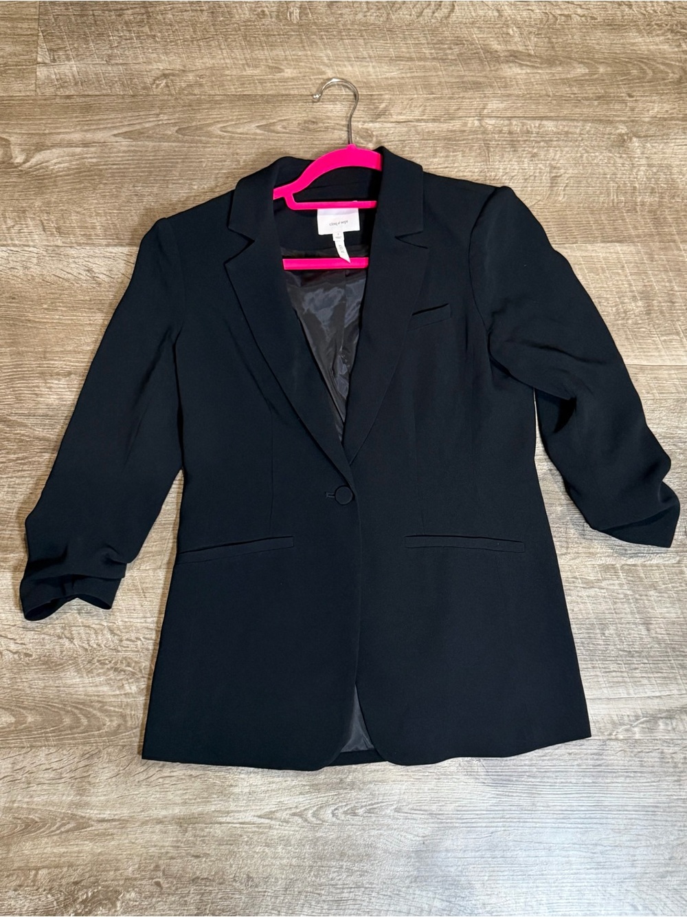 Cinq à Sept Womens Khloe Ruched Sleeve Blazer Black Size 2